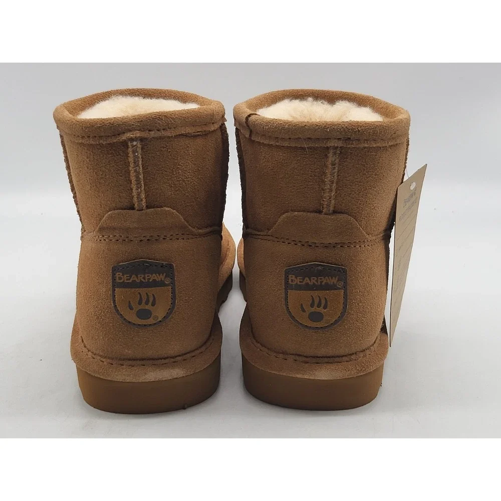 Bearpaw Alyssa Womens 5 Hickory Suede Winter‎ Boots Sheepskin Shoes